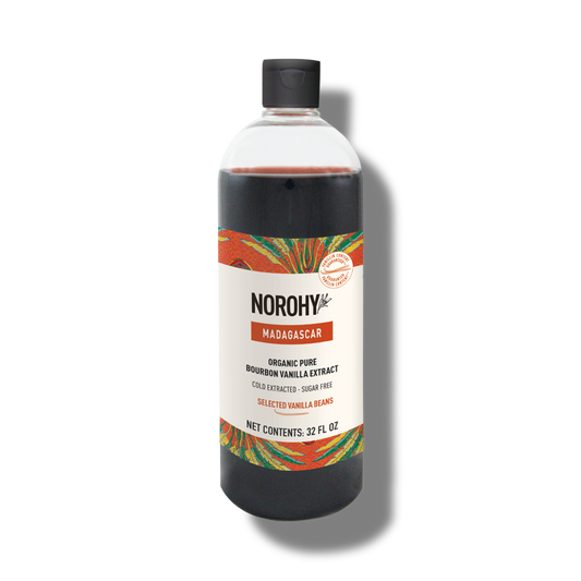 Organic Pure Bourbon Vanilla Extract Madagascar 32 fl oz main image with shadow