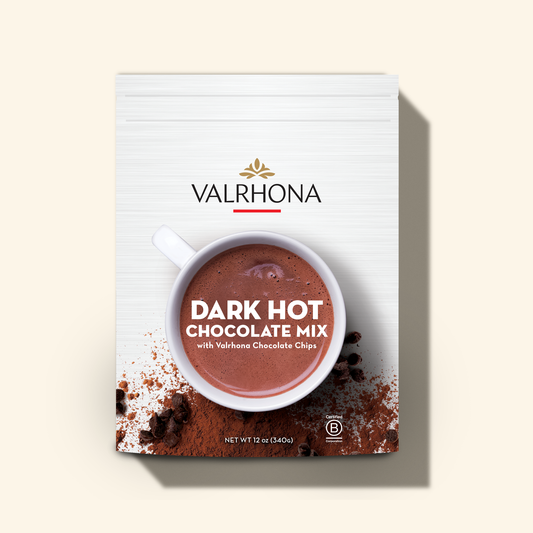 Premium Dark Hot Chocolate Mix 12oz Front Packaging