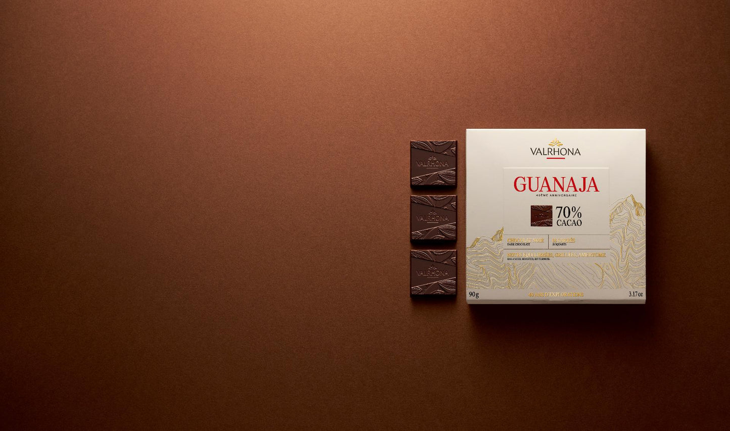 Guanaja 70% Dark Chocolate Squares – 18-Piece 40th Anniversary Gift Box – 90g