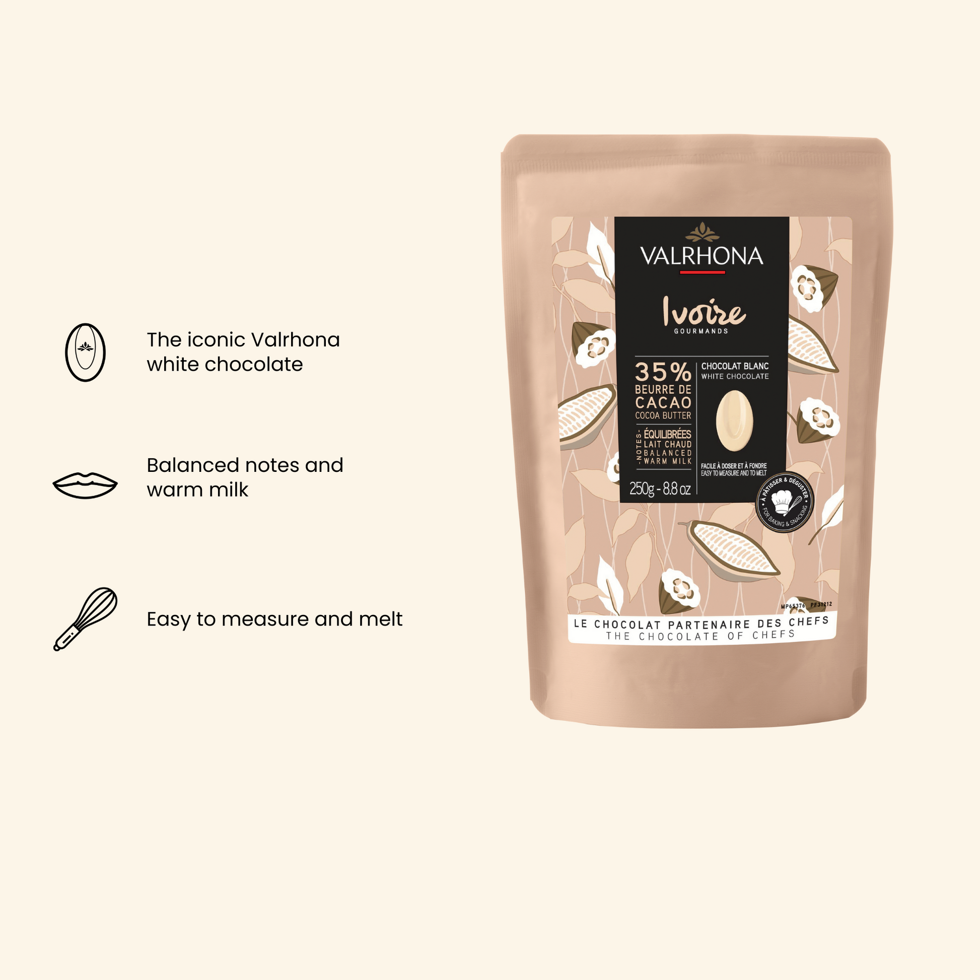 White Baking Chocolate Ivoire 35 Percent Small Bag Product Details