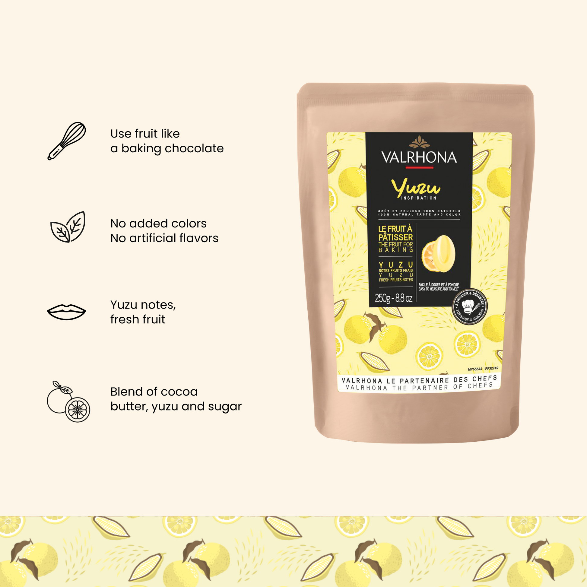 Yuzu Inspiration Fruit Couverture - 8.8 oz