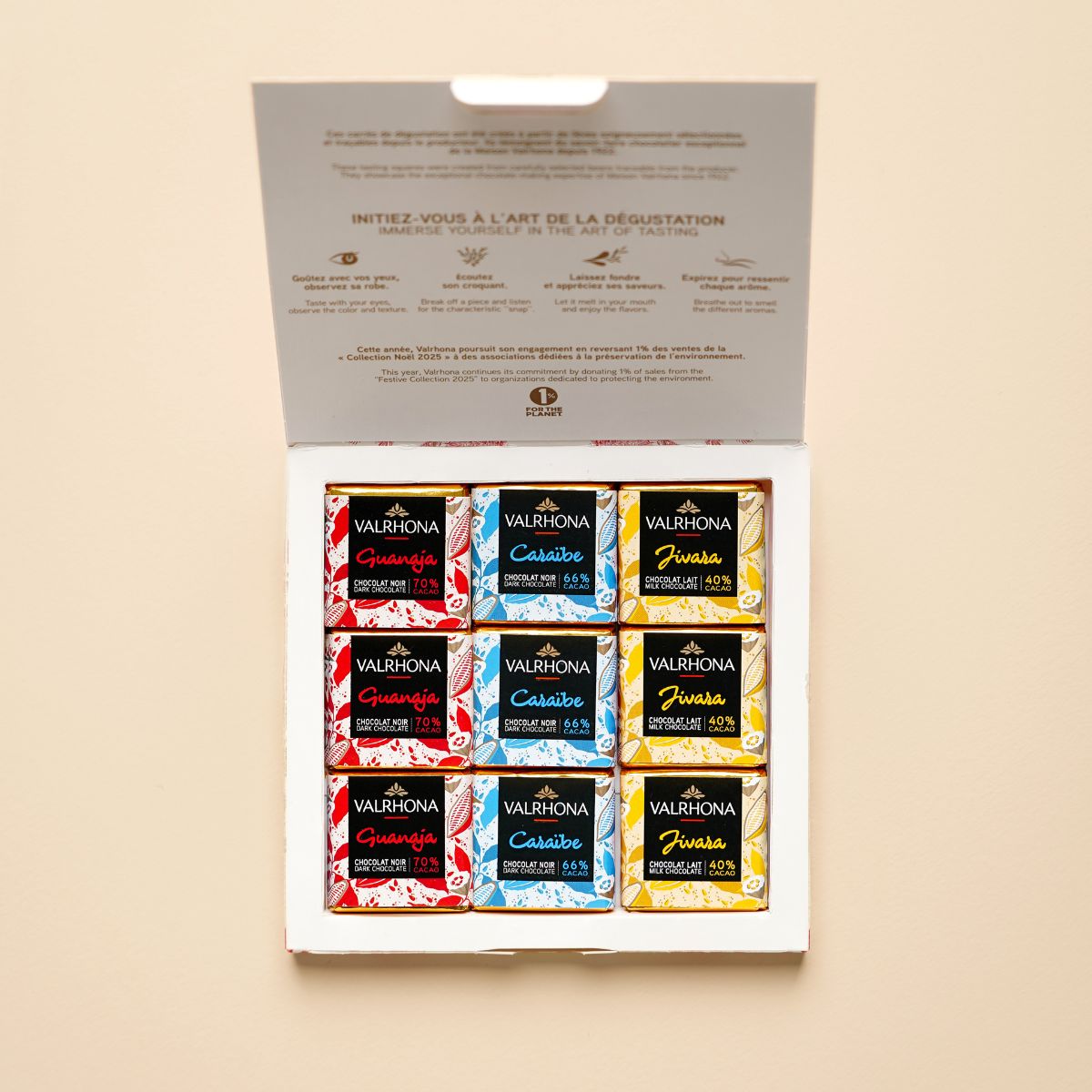 Holiday Discovery Box: 18 Dark & Milk Chocolate Squares – 3.2 oz
