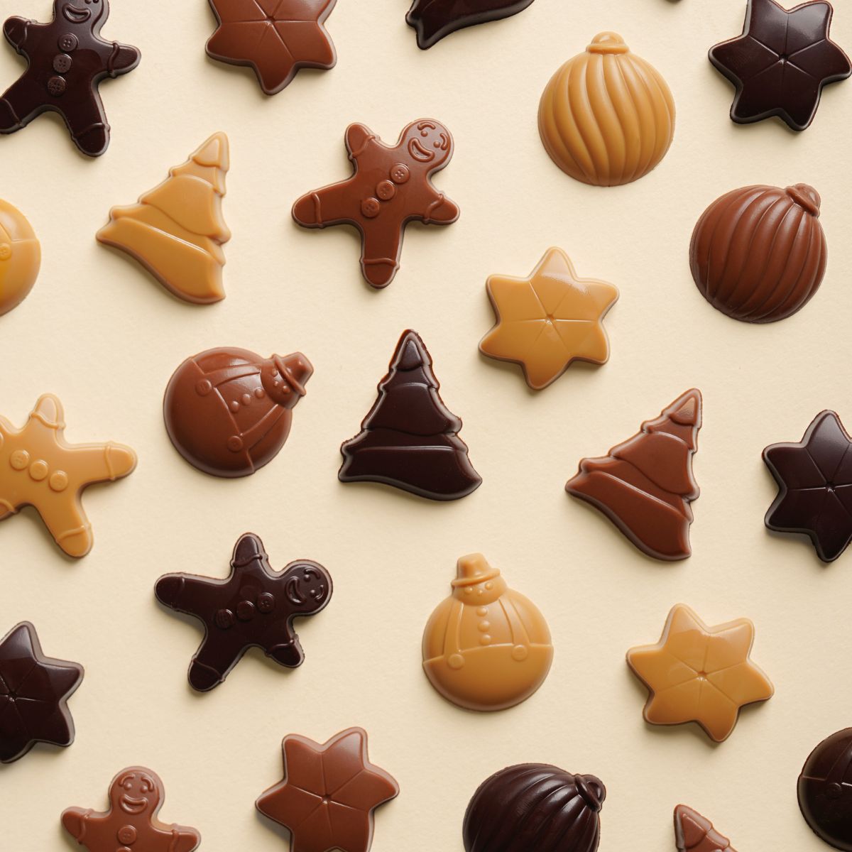 Box of Holiday Chocolate Treats in Dark, Milk and Dulcey Chocolate - 4.9oz