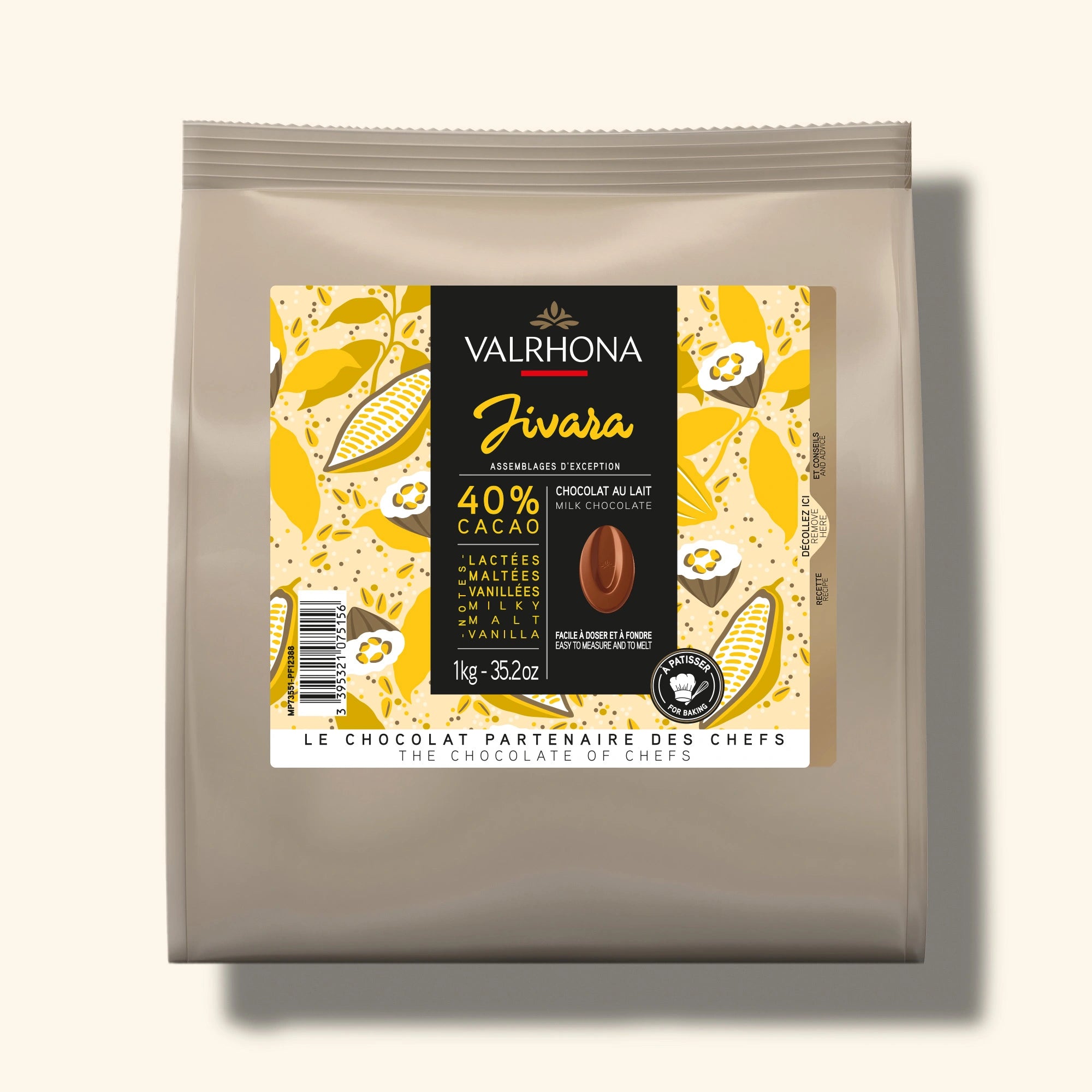 Milk Baking Chocolate Jivara 40 Percent Big Bag Front Packaging