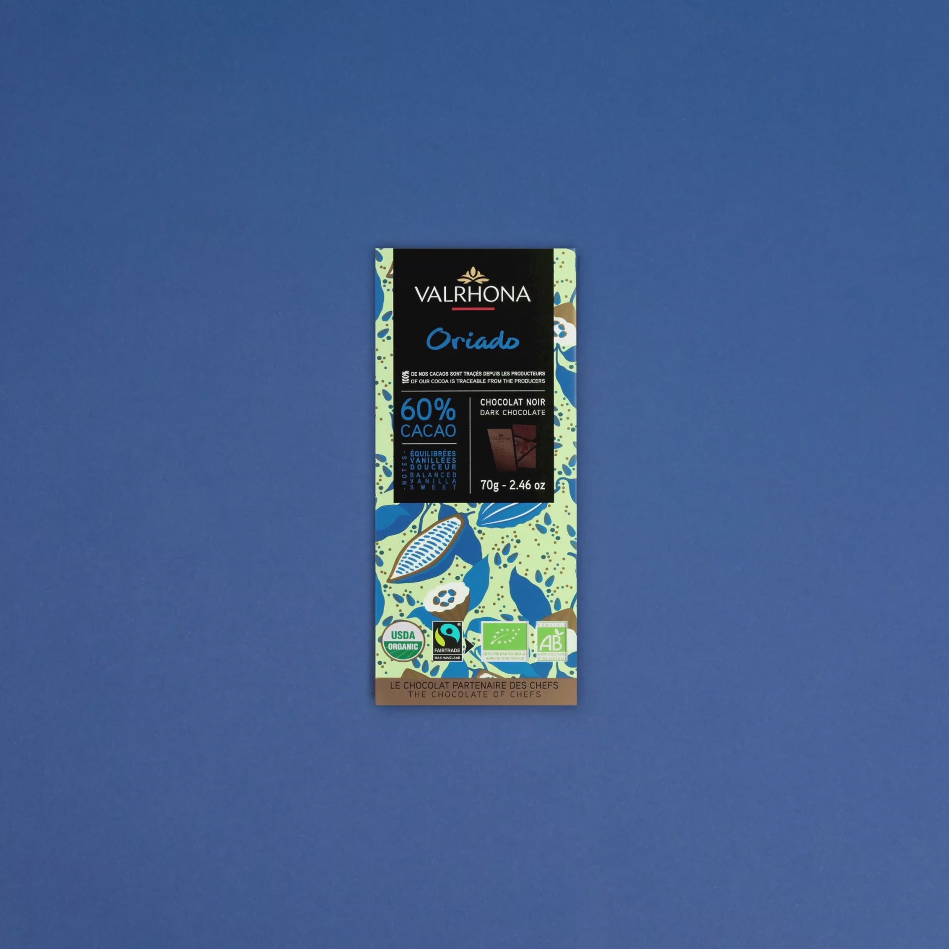 Dark Chocolate Bar Oriado 60 Percent 2.46oz Stopmotion Video